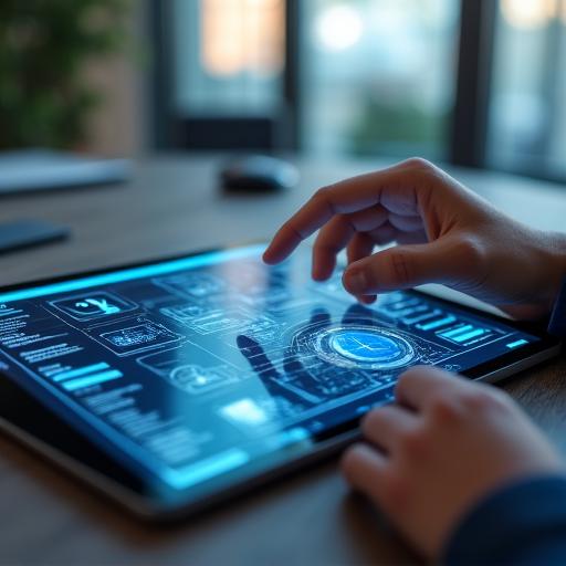AI assistant interface on a tablet